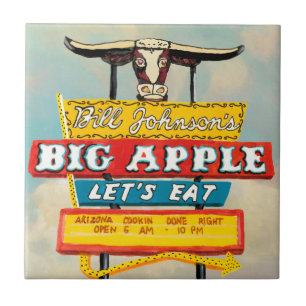 American Roadside Restaurant Sign Ceramic Tile