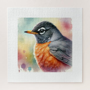 American Robin 260824AREF105 - Watercolor Jigsaw Puzzle