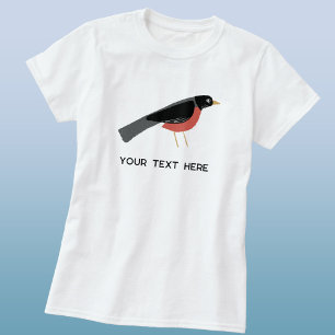 American Robin Art Custom Text T-Shirt