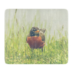 American Robin Bird Green Cutting Board