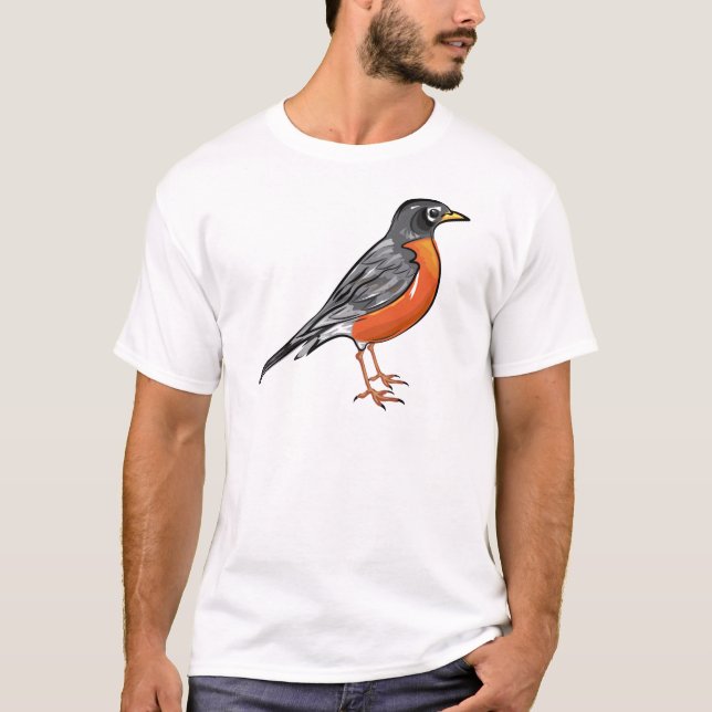 American Robin bird Vector illustration T-Shirt (Front)