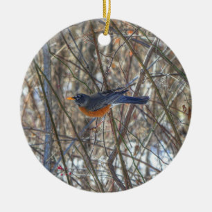 American Robin Ceramic Ornament