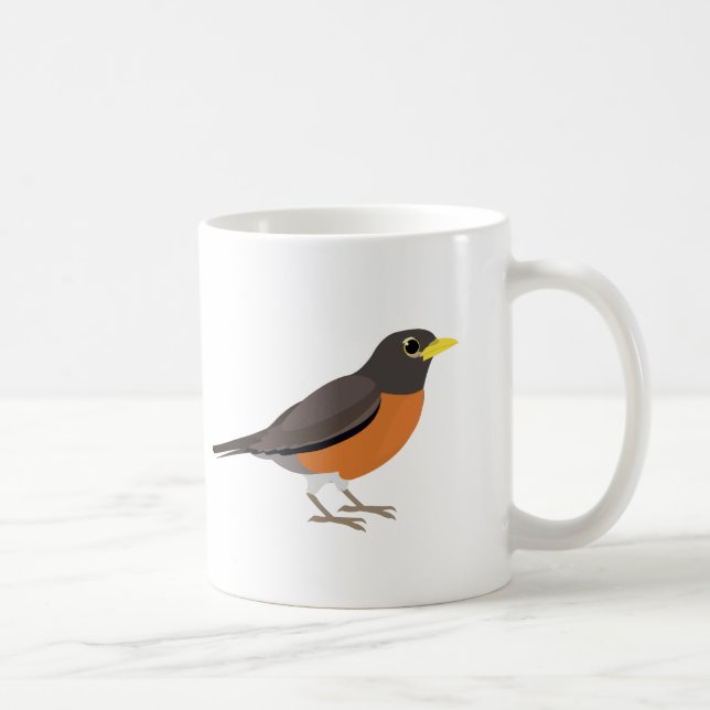 American Robin Illustration Coffee Mug (Right)