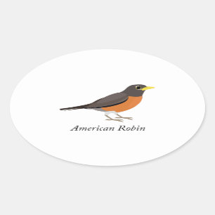 American Robin Oval Sticker