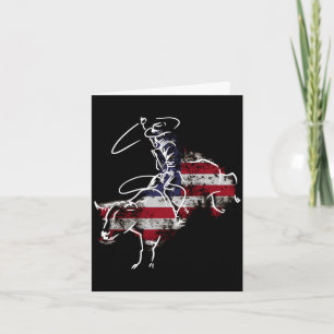 American rodeo bull riding retro grunge usa card