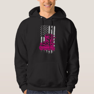 American Roller Girl Roller Skating Skater Hoodie