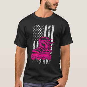 American Roller Girl Roller Skating Skater T-Shirt