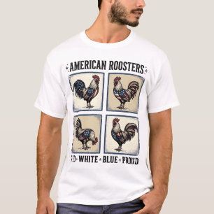 American Roosters Vintage Patriotic Shirt Design_1