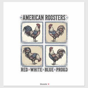 American Roosters Vintage Patriotic Shirt Design_1