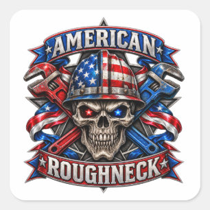 AMERICAN ROUGHNECK SQUARE STICKER