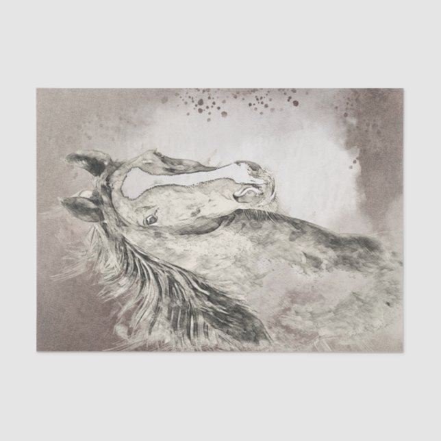 American Saddlebred Horse Drawing Decoupage Tissue Paper (Front)