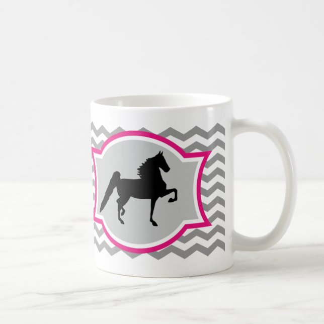 American Saddlebred Mug - Grey and Pink (Right)