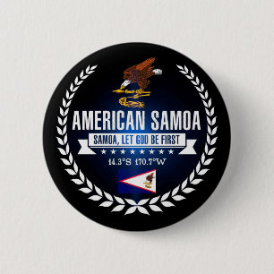 American Samoa 6 Cm Round Badge