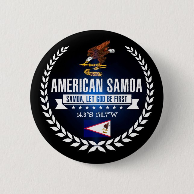 American Samoa 6 Cm Round Badge (Front)