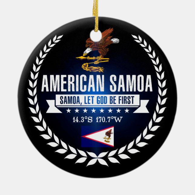 American Samoa Ceramic Tree Decoration (Back)