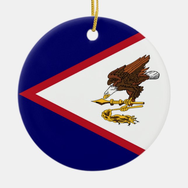 American Samoa flag Ceramic Ornament (Front)