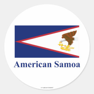 American Samoa Flag with Name Classic Round Sticker