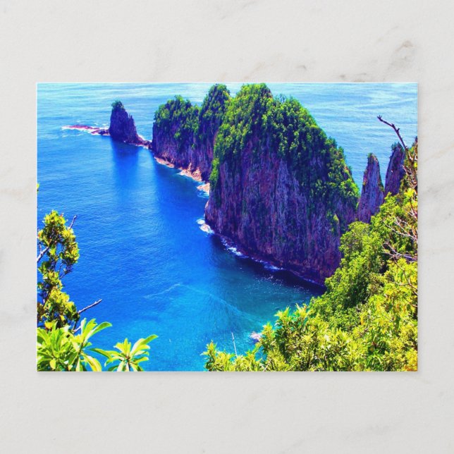 american samoa island scenic sea ocean water postcard (Front)