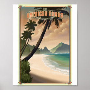 American Samoa National Park Litho Artwork Poster