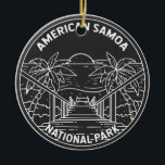 American Samoa National Park Ofu Beach Monoline  Ceramic Ornament<br><div class="desc">American Samoa monoline design. The park was established in 1988 and is a tropical preserve of rain forest and coral reef in the south-central Pacific Ocean islands of the U.S. territory of American Samoa.</div>