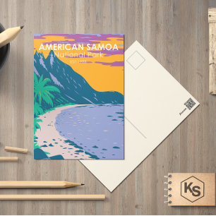 American Samoa National Park Ofu Beach Postcard