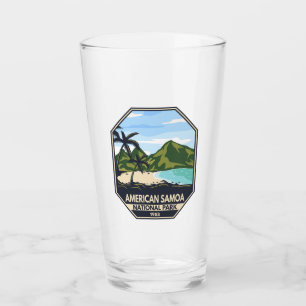 American Samoa National Park Retro Emblem Glass
