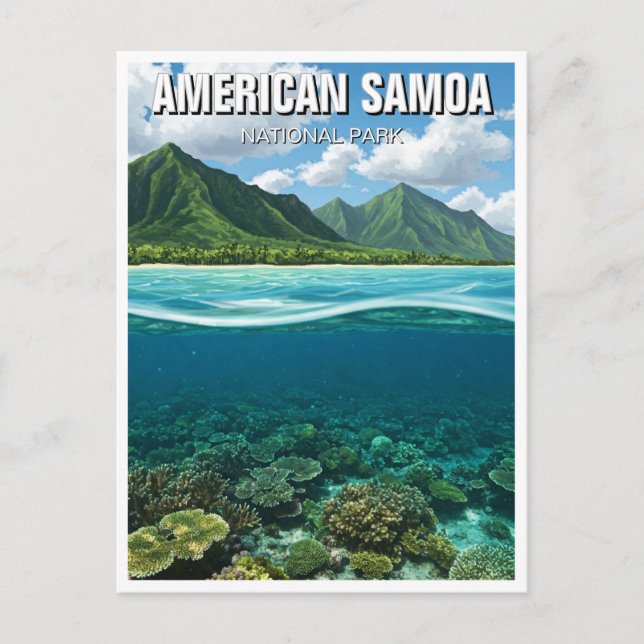American Samoa National Park Travel Coral Reef Postcard (Front)