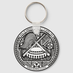 American Samoa Official Coat Of Arms Heraldry Symb Key Ring