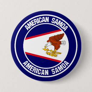 American Samoa Round Emblem 7.5 Cm Round Badge