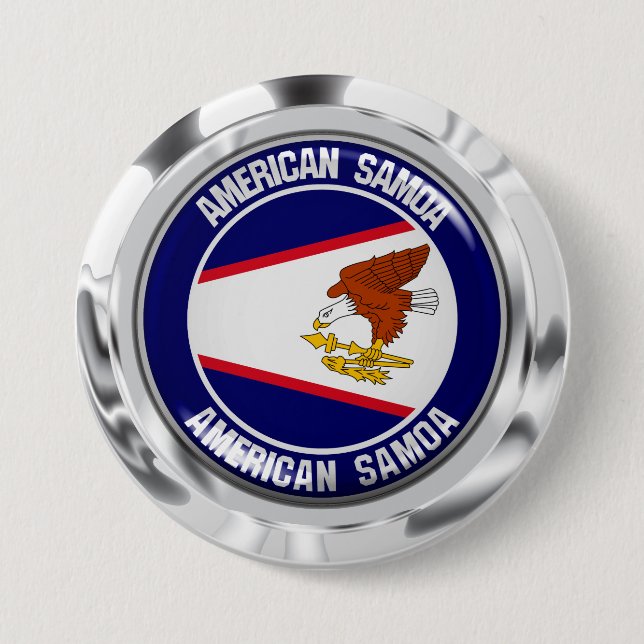 American Samoa Round Emblem 7.5 Cm Round Badge (Front)