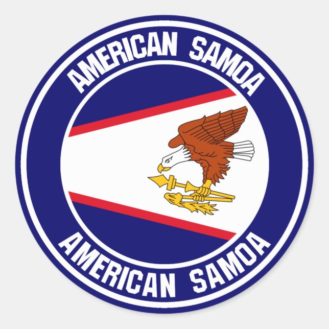 American Samoa Round Emblem Classic Round Sticker (Front)