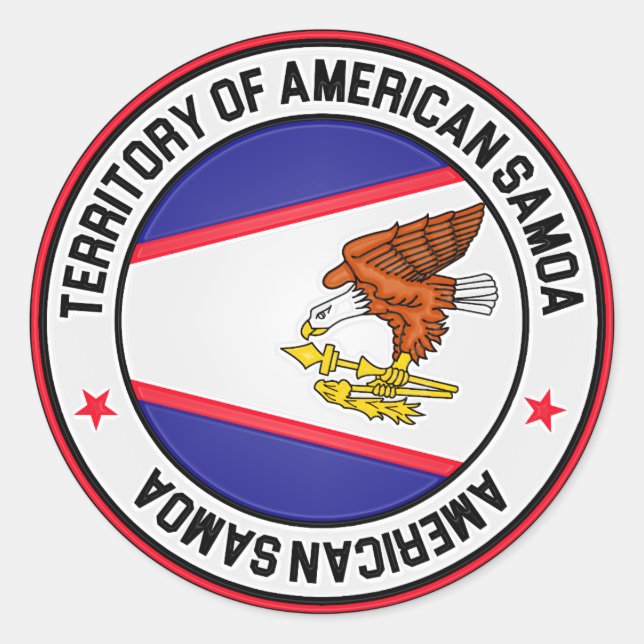 American Samoa Round Emblem Classic Round Sticker (Front)