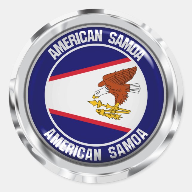 American Samoa Round Emblem Classic Round Sticker (Front)