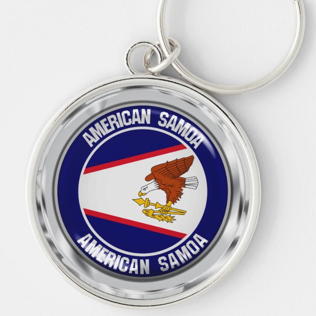 American Samoa Round Emblem Key Ring (Front)