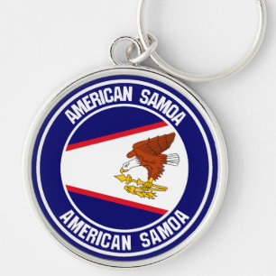 American Samoa Round Emblem Key Ring