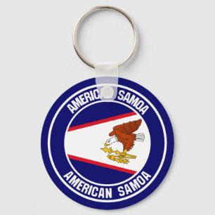 American Samoa Round Emblem Key Ring