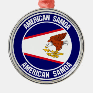 American Samoa Round Emblem Metal Ornament