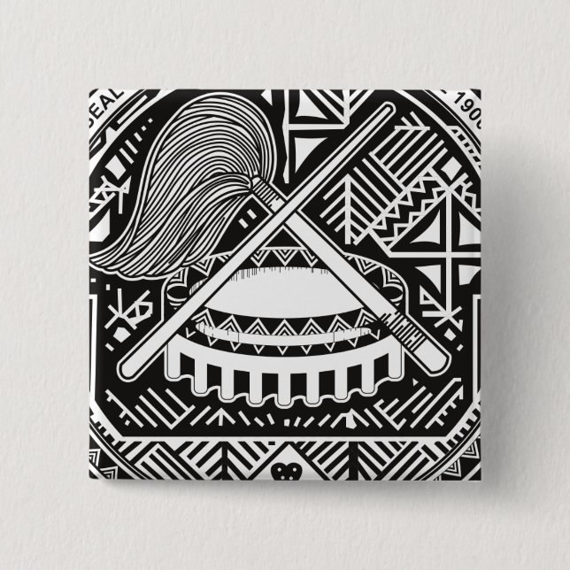 american samoa seal 15 cm square badge (Front)