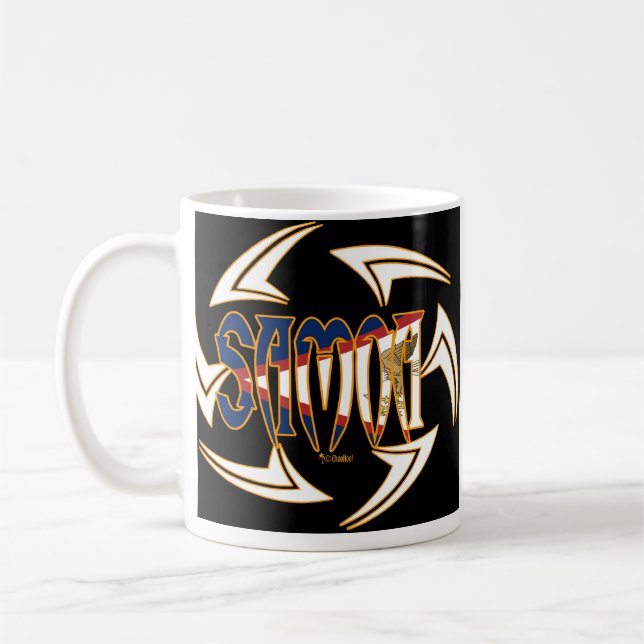 American Samoa Tribal Black Coffee Mug (Left)