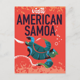 American Samoa Vintage Travel poster Postcard