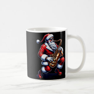 American Santa Playing Saxophone Xmas Jazz Christm Coffee Mug