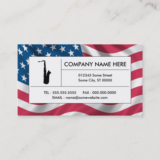 american saxaphone business card (Front)
