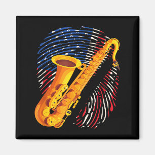 American Saxophone Player Saxophonist Jazz Band Me Magnet