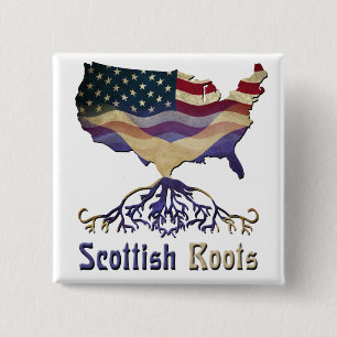 American Scottish Roots Button