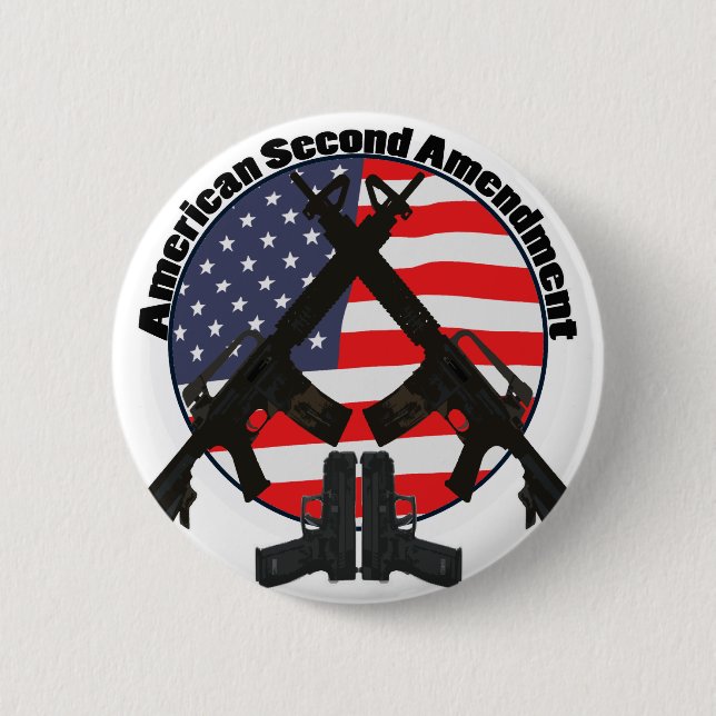 American Second Amendment 6 Cm Round Badge (Front)