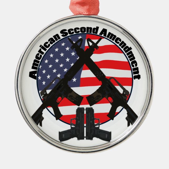 American Second Amendment Metal Ornament (Front)