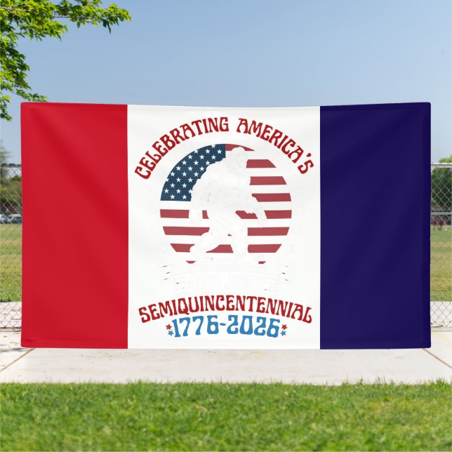 American Semiquincentennial Walking Figure Emblem  Banner (Outside)