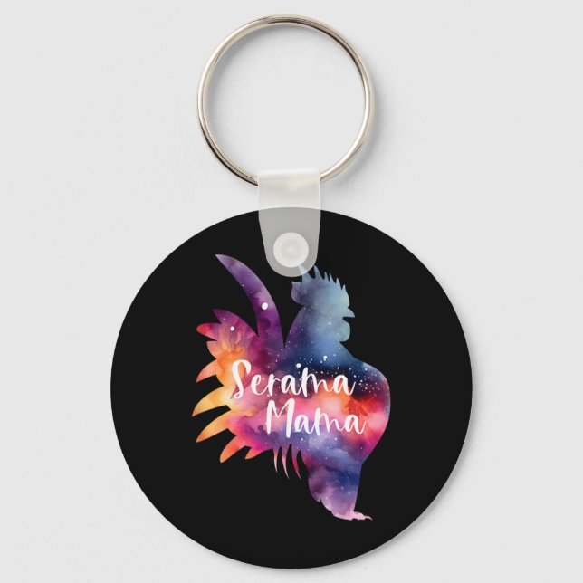 American Serama Mama Show Chicken Hen Rooster Tiny Key Ring (Front)