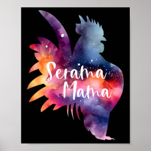 American Serama Mama Show Chicken Hen Rooster Tiny Poster