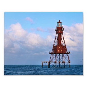 American Shoal Lighthouse, Florida Satin Photo